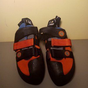 Evolv Men's Shaman Climbing Shoes Orange/Blue 4.5M - NEW